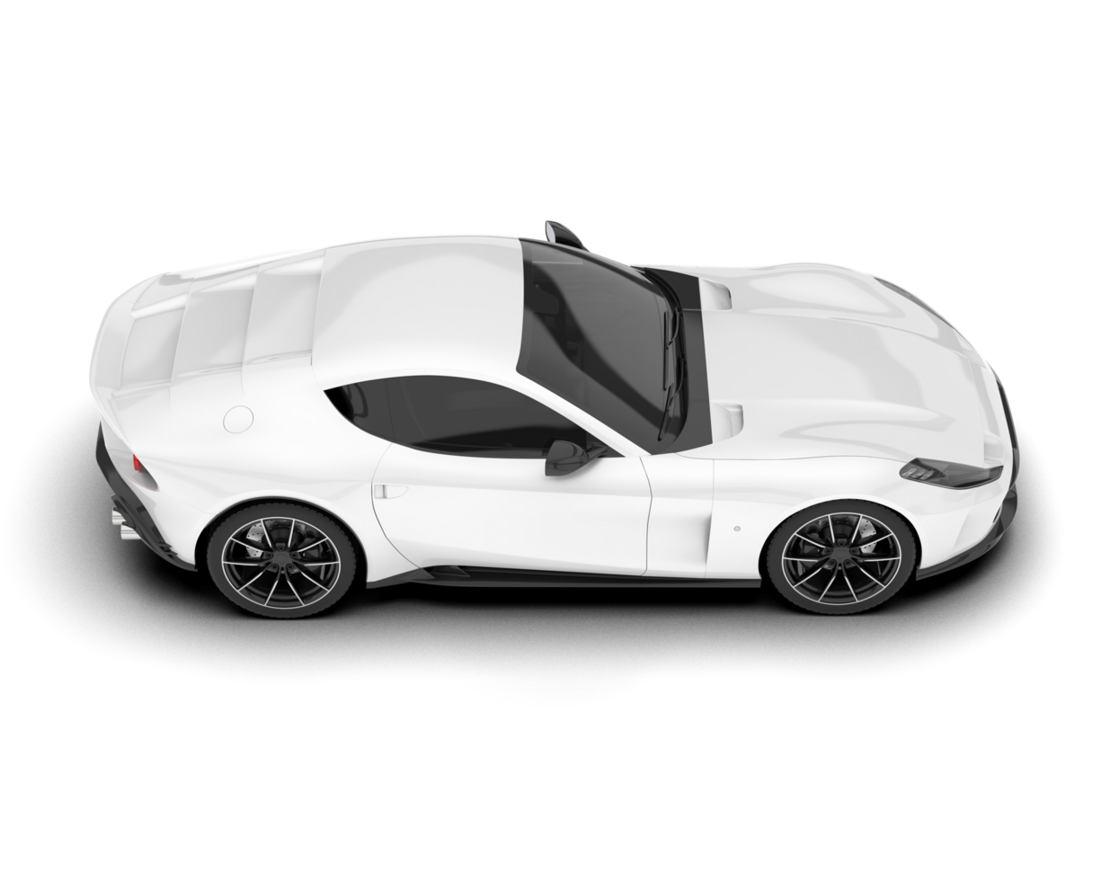 White sport car on transparent background. 3d rendering - illustration png