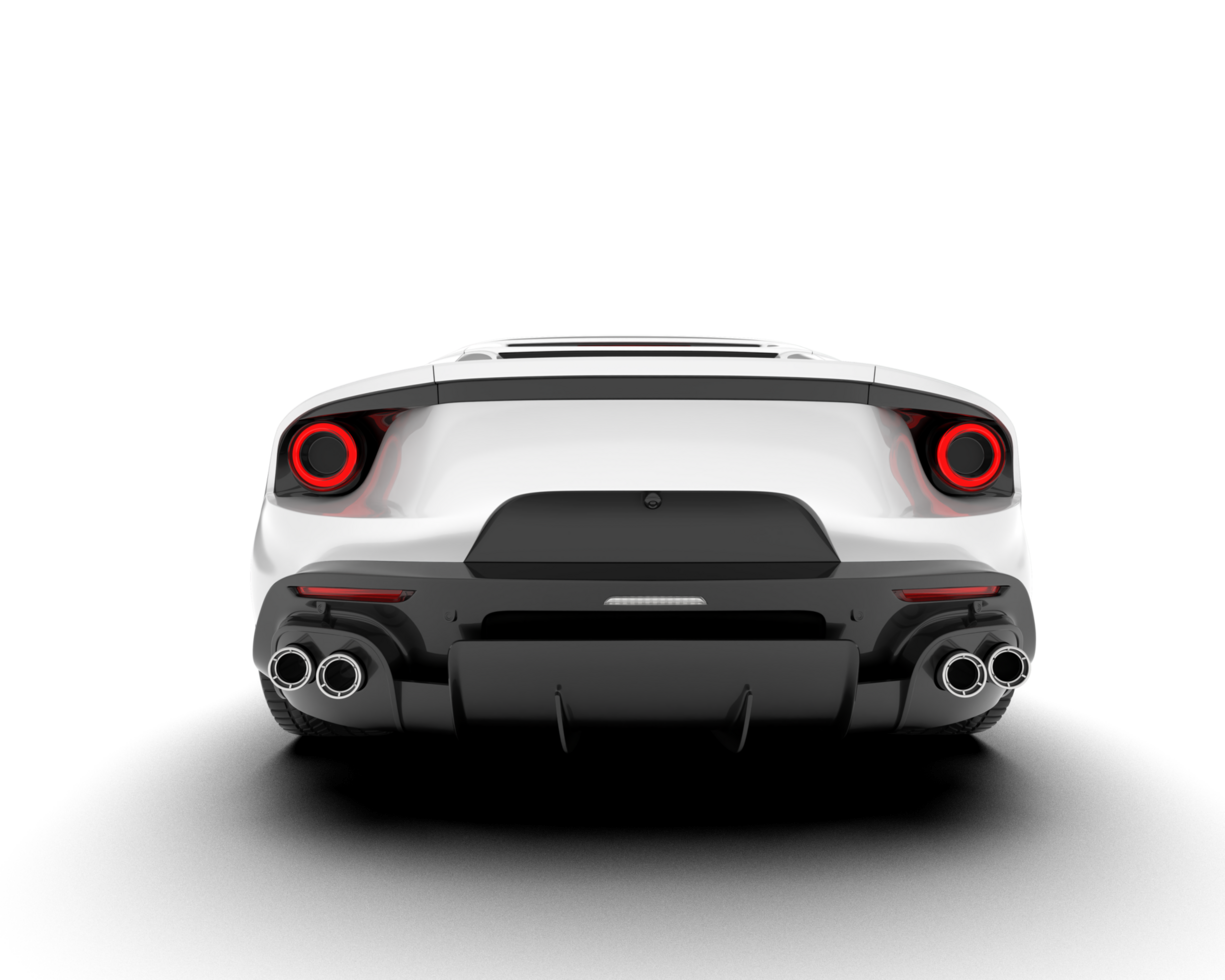 White sport car on transparent background. 3d rendering - illustration png