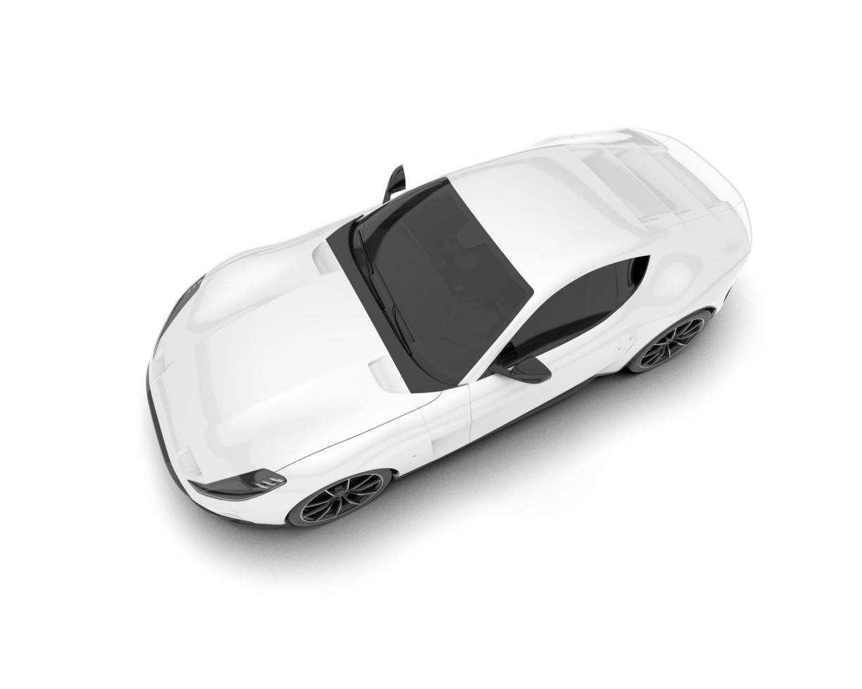 White sport car on transparent background. 3d rendering - illustration png