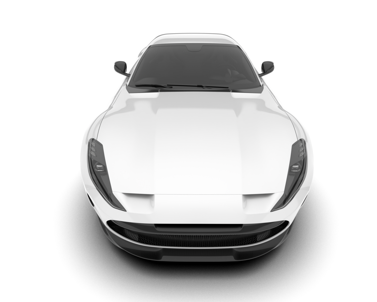 White sport car on transparent background. 3d rendering - illustration png