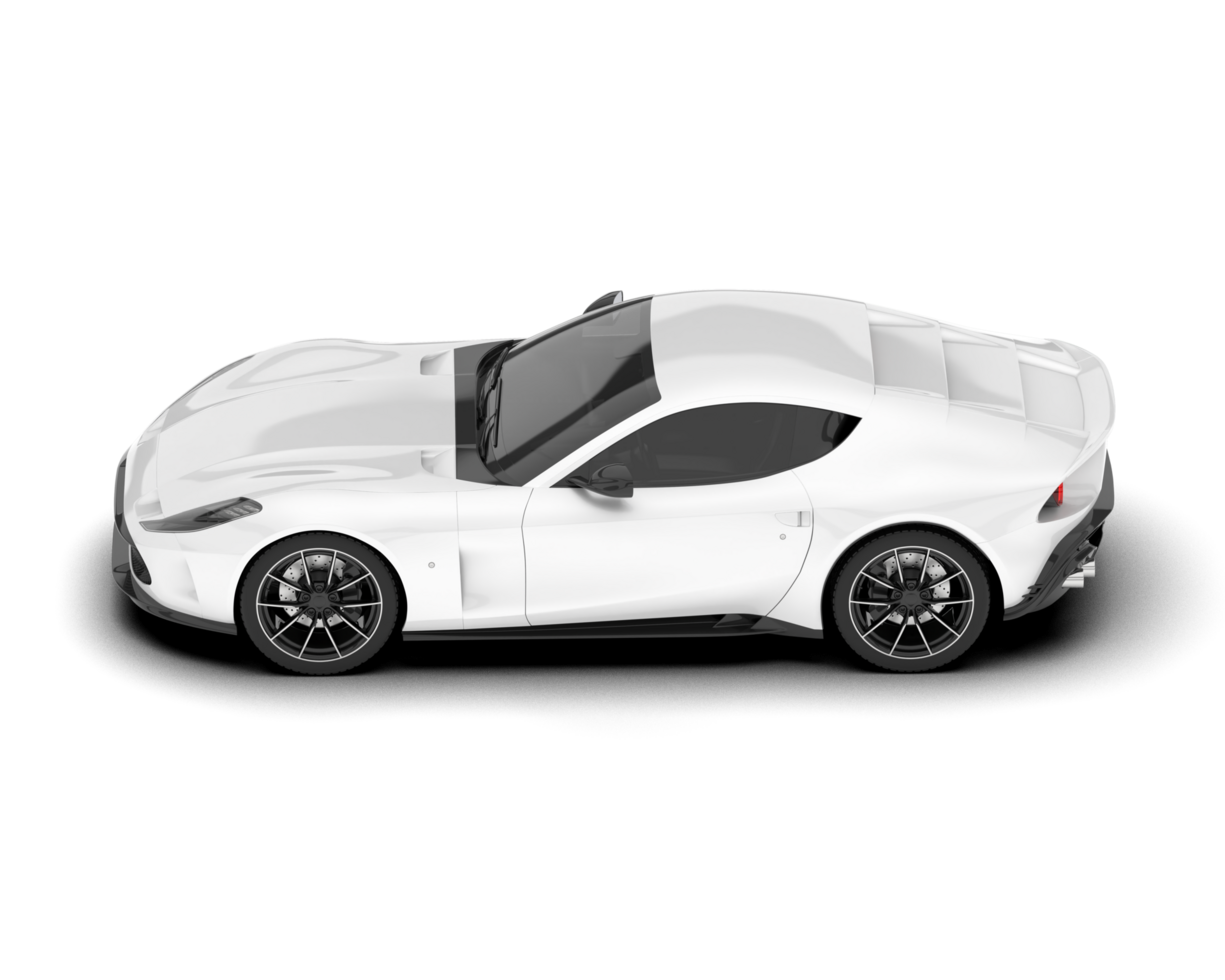 White sport car on transparent background. 3d rendering - illustration png