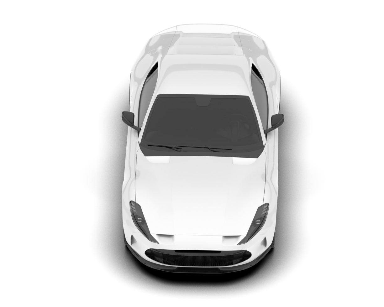White sport car on transparent background. 3d rendering - illustration png