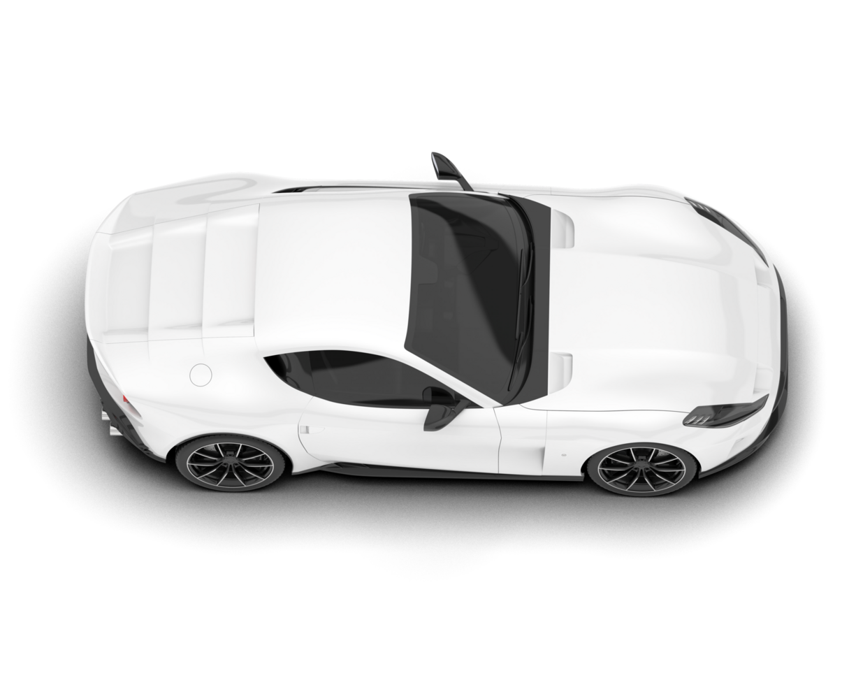 White sport car on transparent background. 3d rendering - illustration png