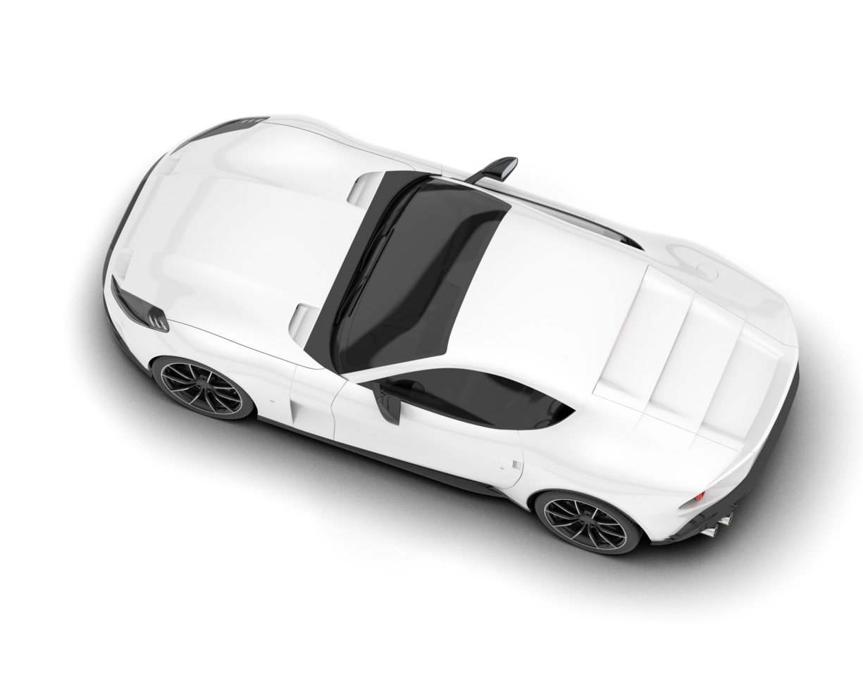 White sport car on transparent background. 3d rendering - illustration png