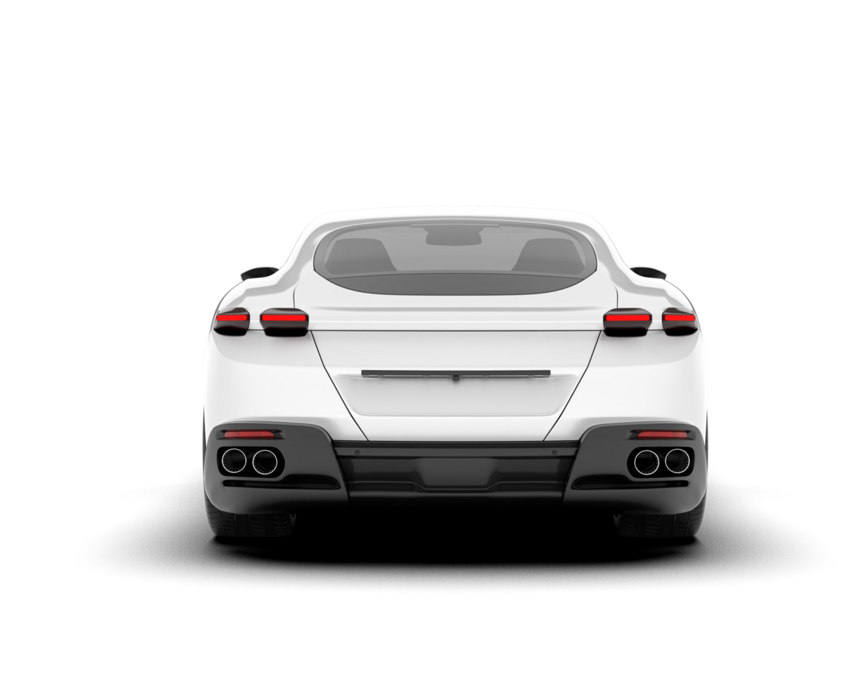 White sport car on transparent background. 3d rendering - illustration png