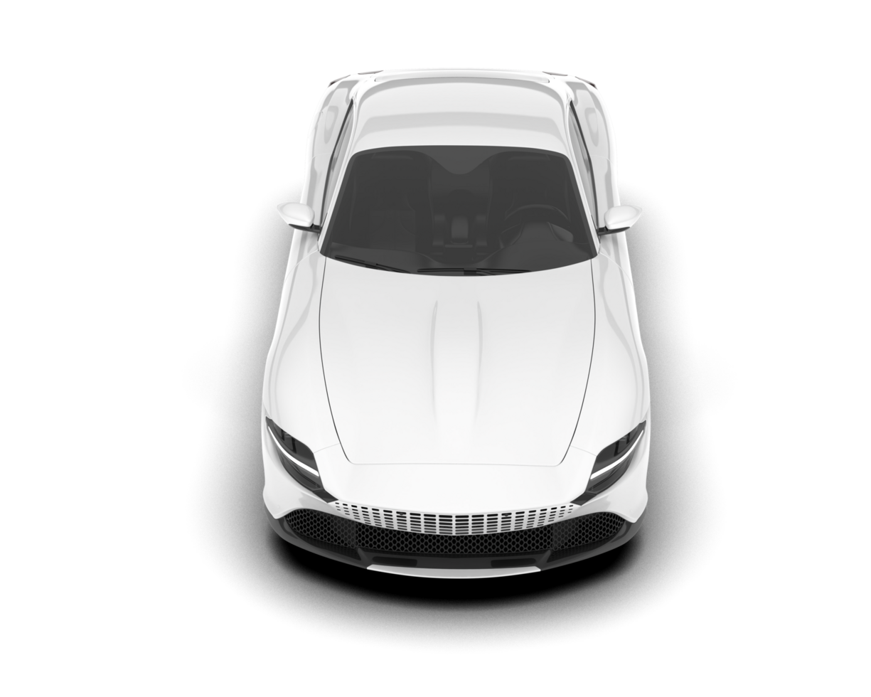 White sport car on transparent background. 3d rendering - illustration png