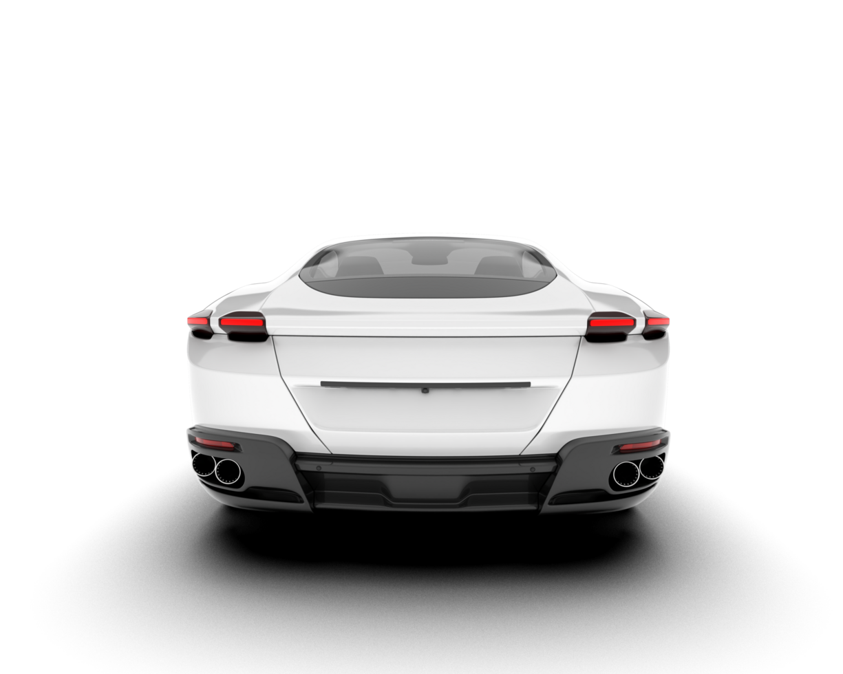 White sport car on transparent background. 3d rendering - illustration png