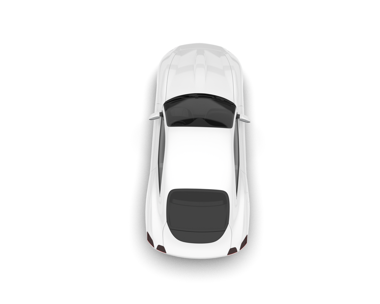 White sport car on transparent background. 3d rendering - illustration png
