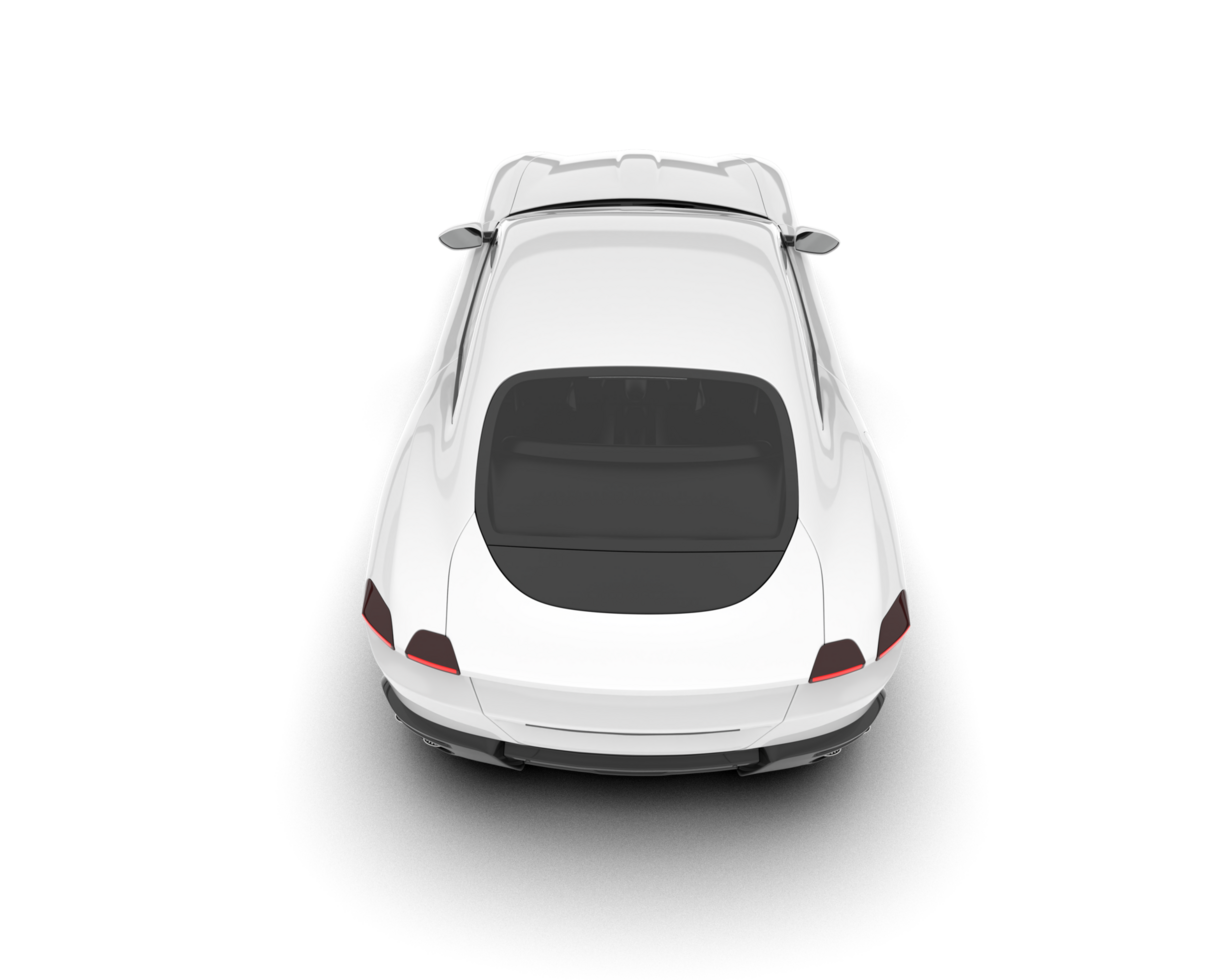 White sport car on transparent background. 3d rendering - illustration png