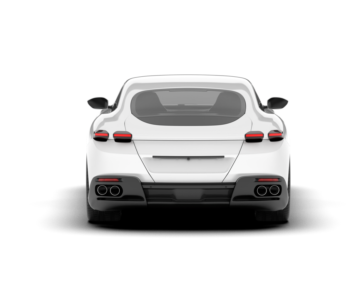 White sport car on transparent background. 3d rendering - illustration png