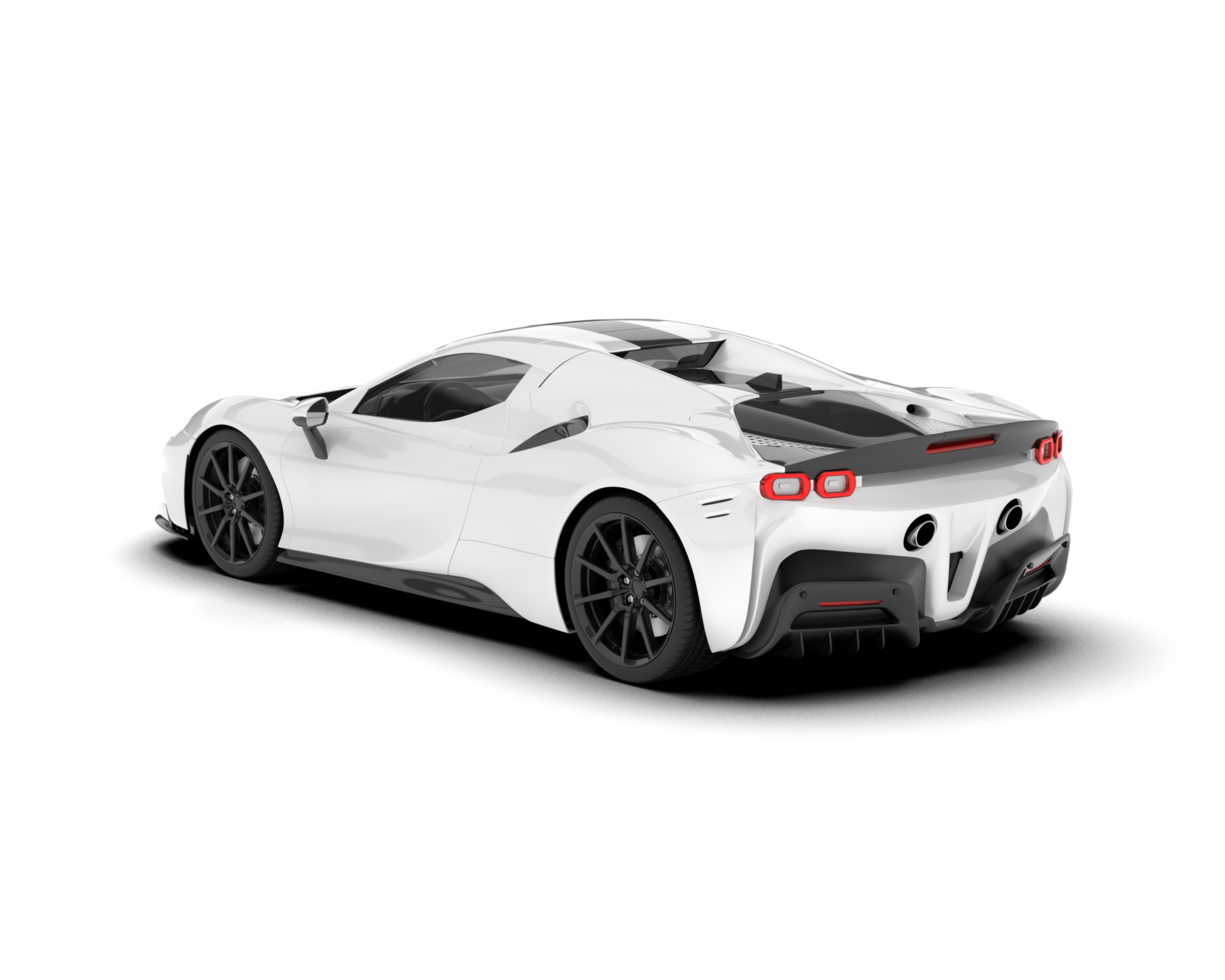 White sport car on transparent background. 3d rendering - illustration png