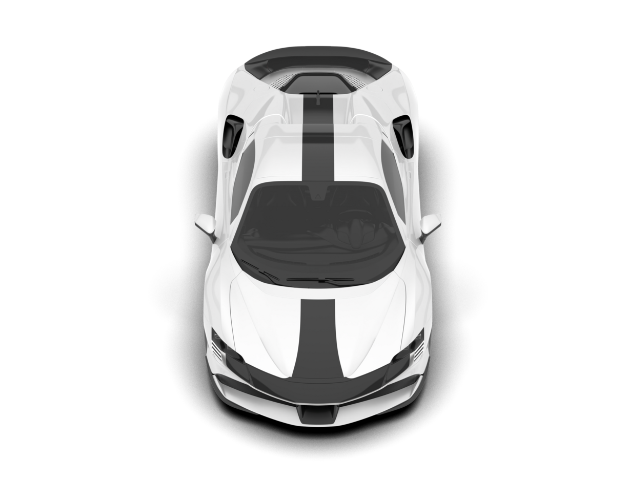 White sport car on transparent background. 3d rendering - illustration png
