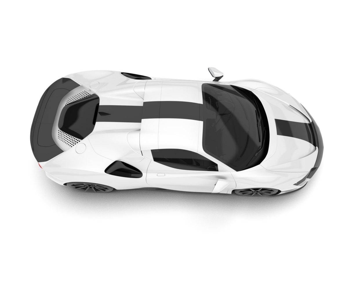 White sport car on transparent background. 3d rendering - illustration png