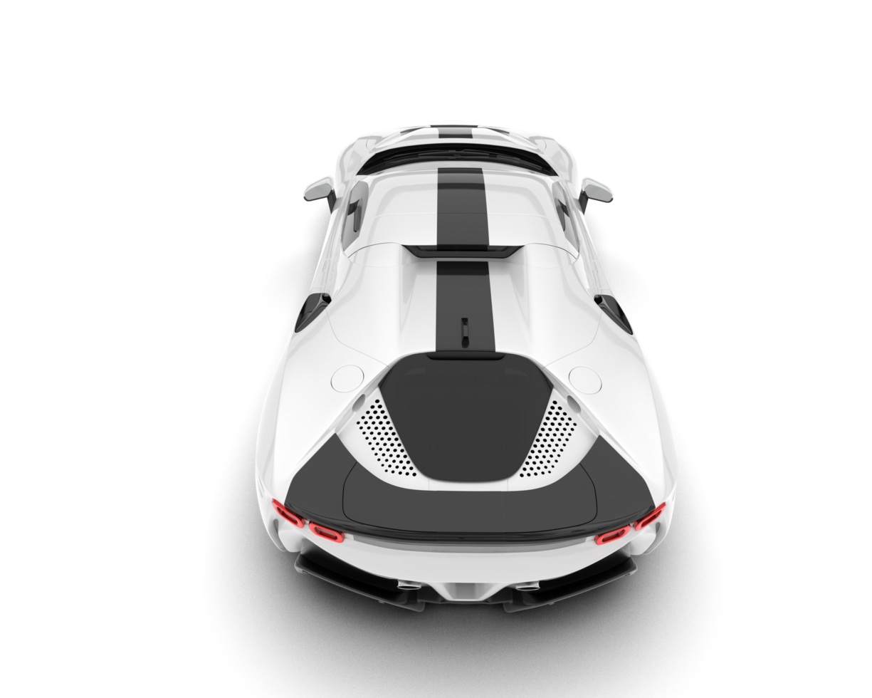 White sport car on transparent background. 3d rendering - illustration png