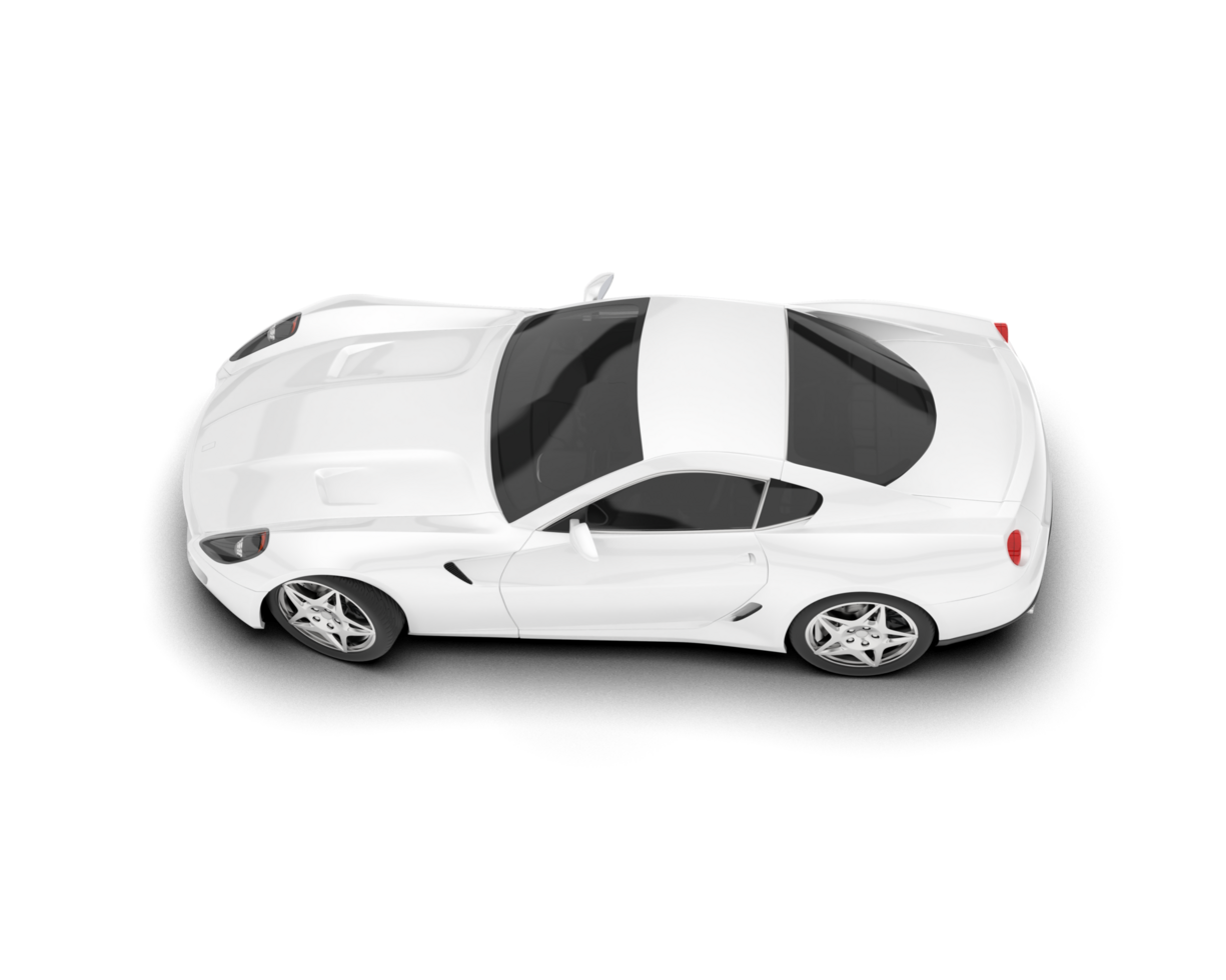 White sport car on transparent background. 3d rendering - illustration png