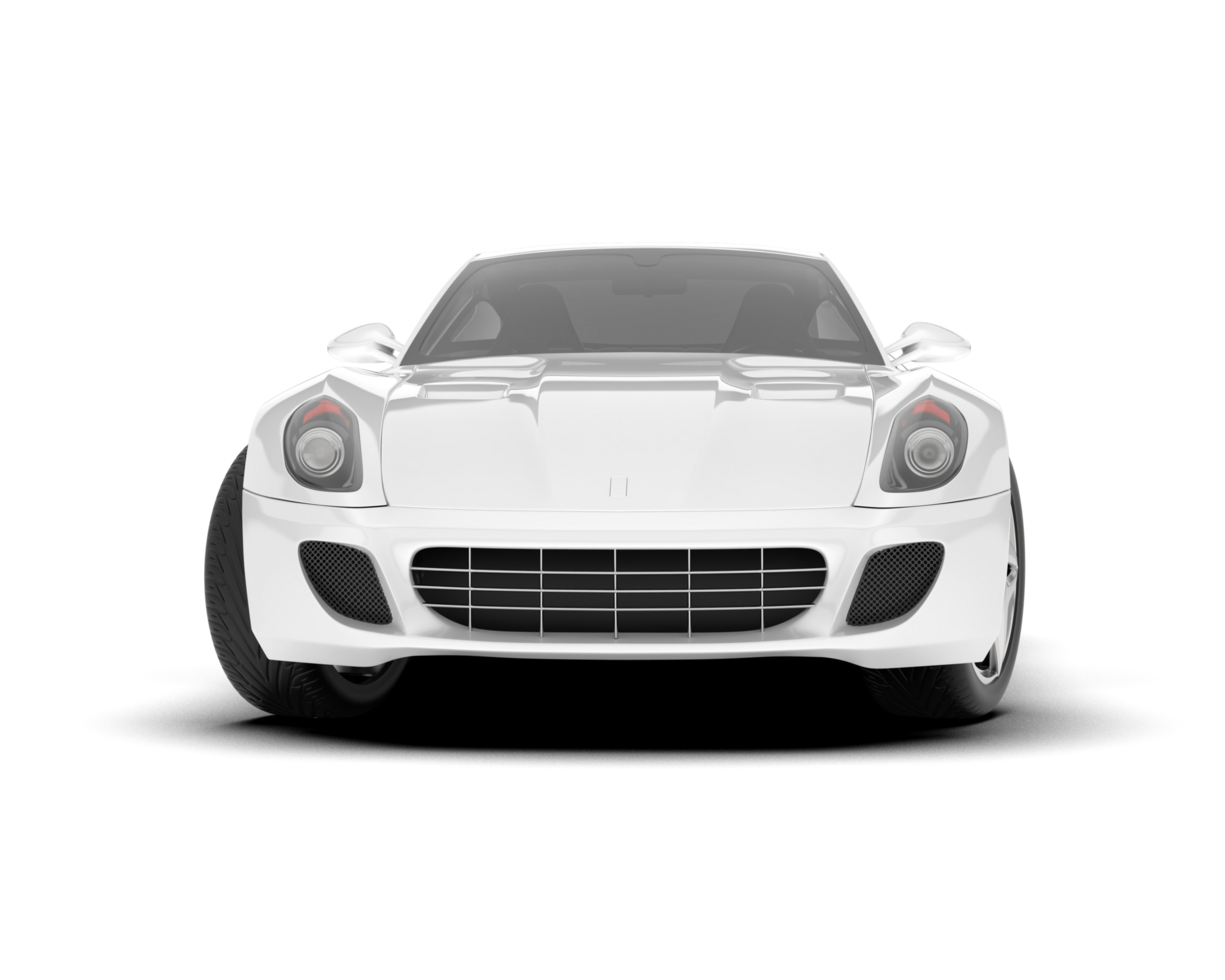 White sport car on transparent background. 3d rendering - illustration png