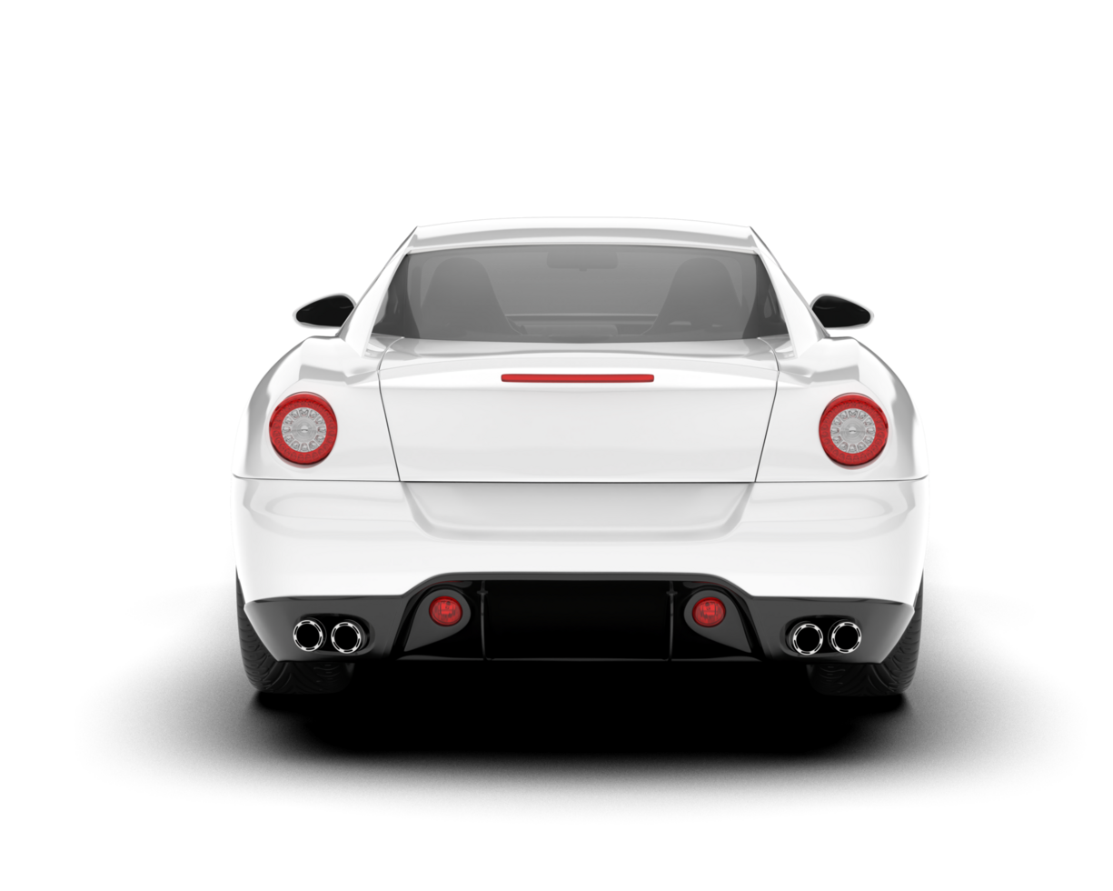 White sport car on transparent background. 3d rendering - illustration png