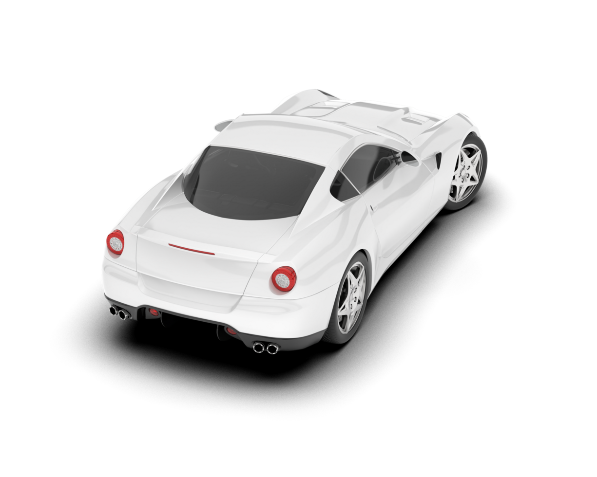 White sport car on transparent background. 3d rendering - illustration png