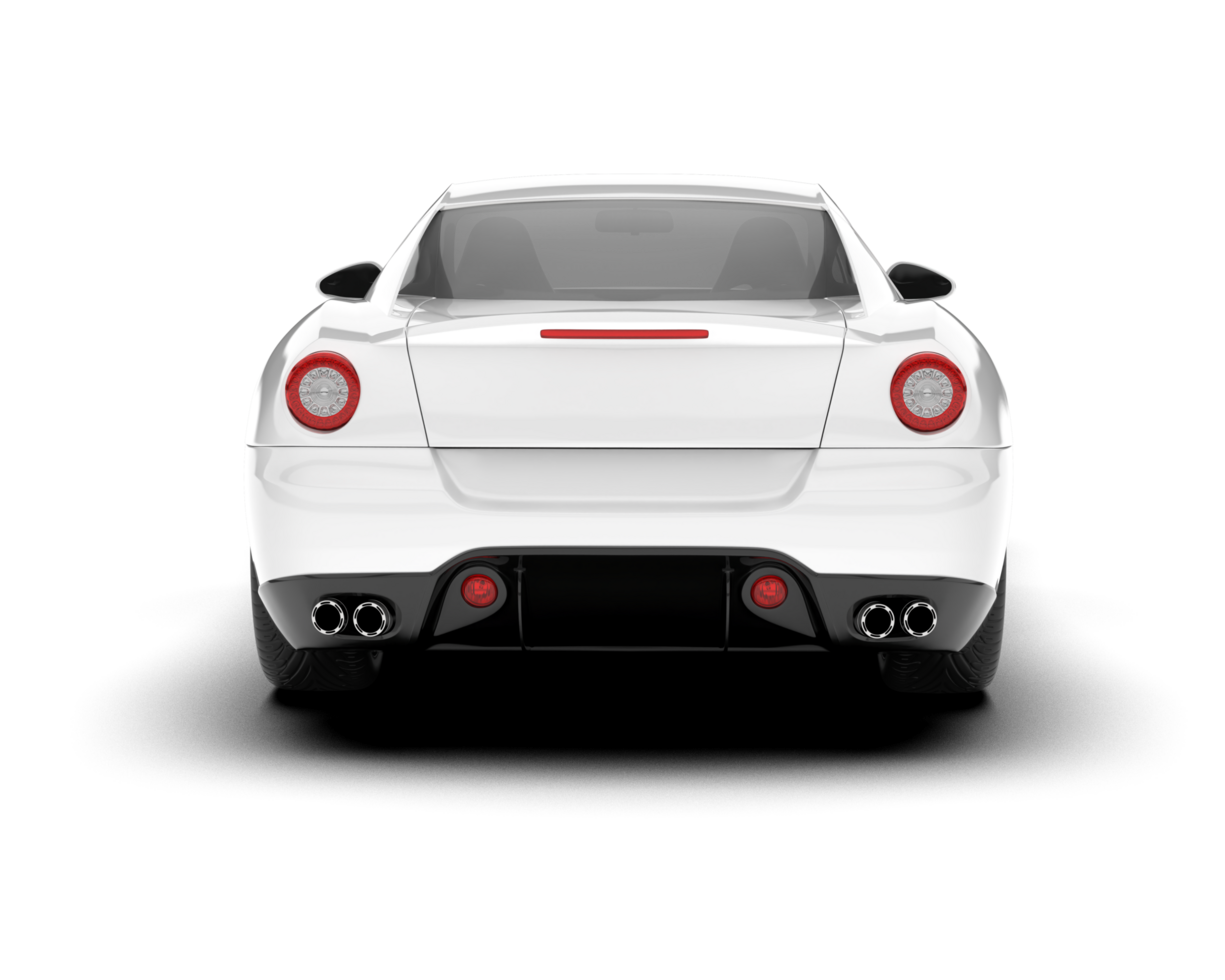 White sport car on transparent background. 3d rendering - illustration png