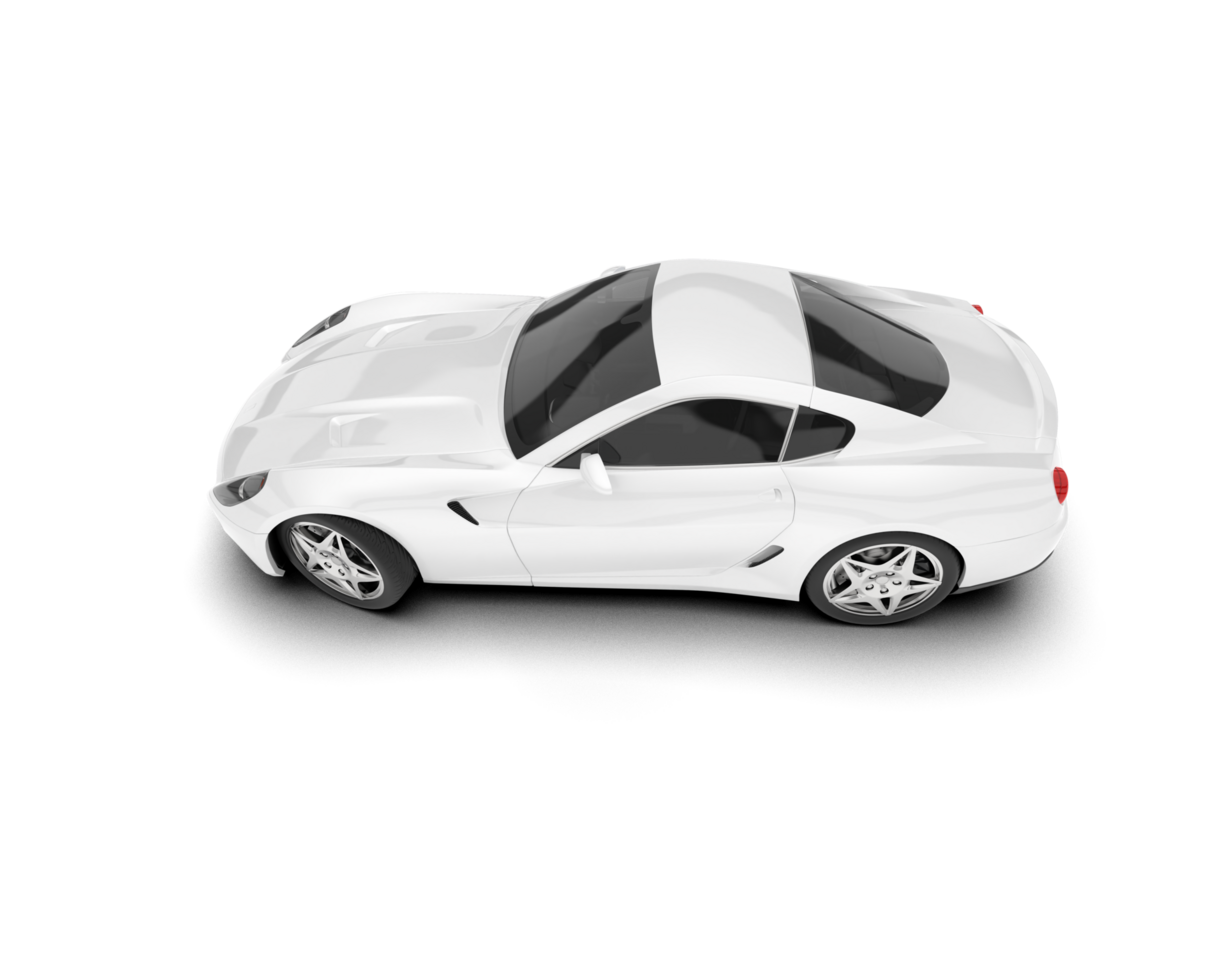 White sport car on transparent background. 3d rendering - illustration png