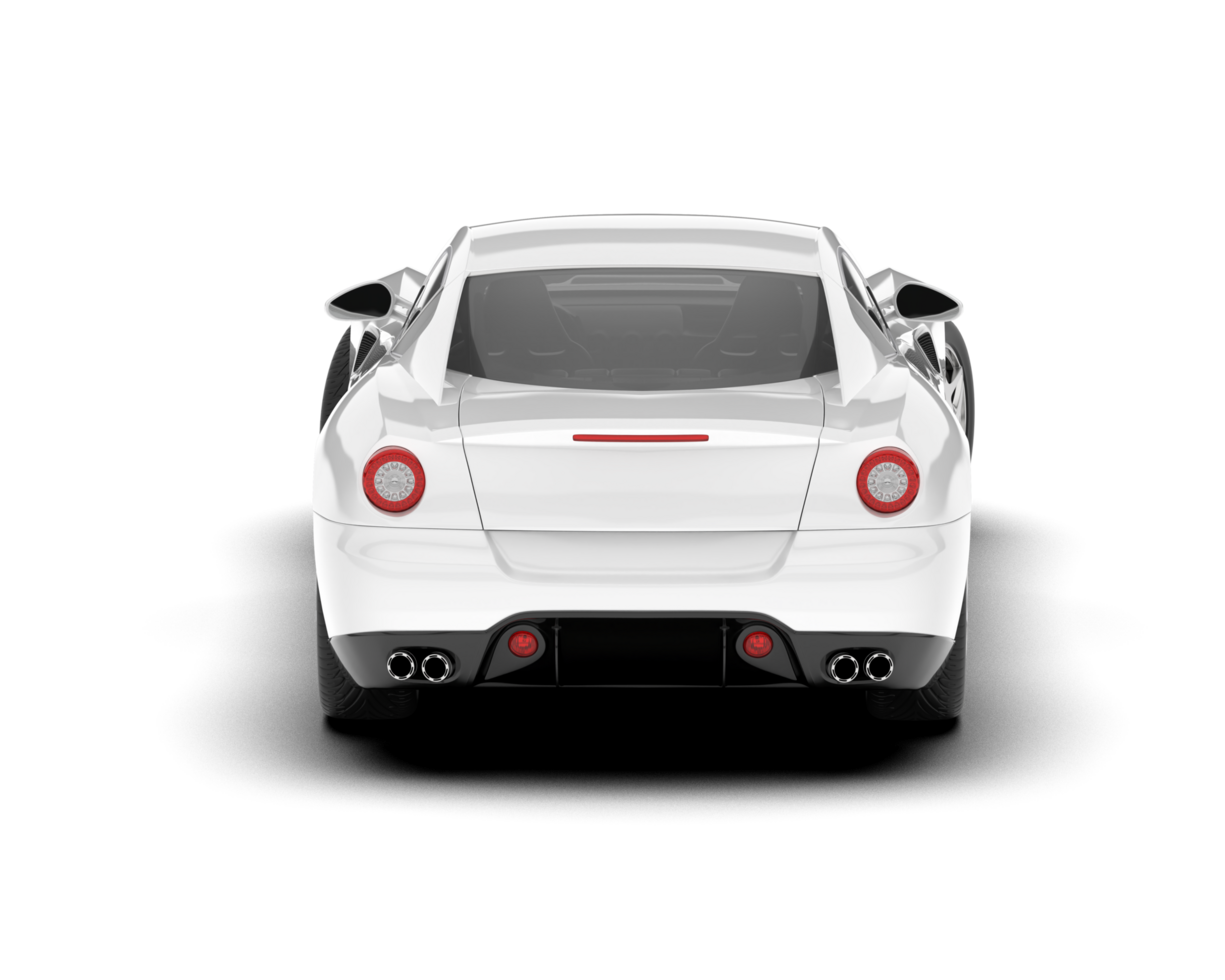 blanc sport voiture sur transparent Contexte. 3d le rendu - illustration png