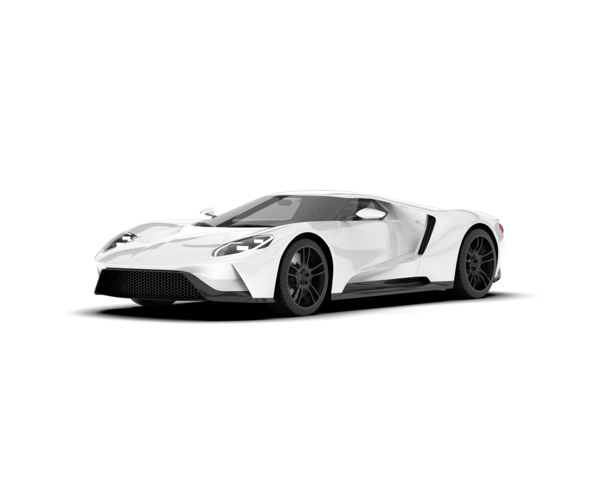 White sport car on transparent background. 3d rendering - illustration png