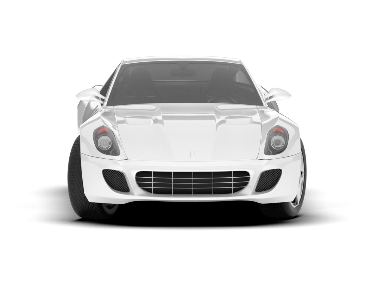 White sport car on transparent background. 3d rendering - illustration png