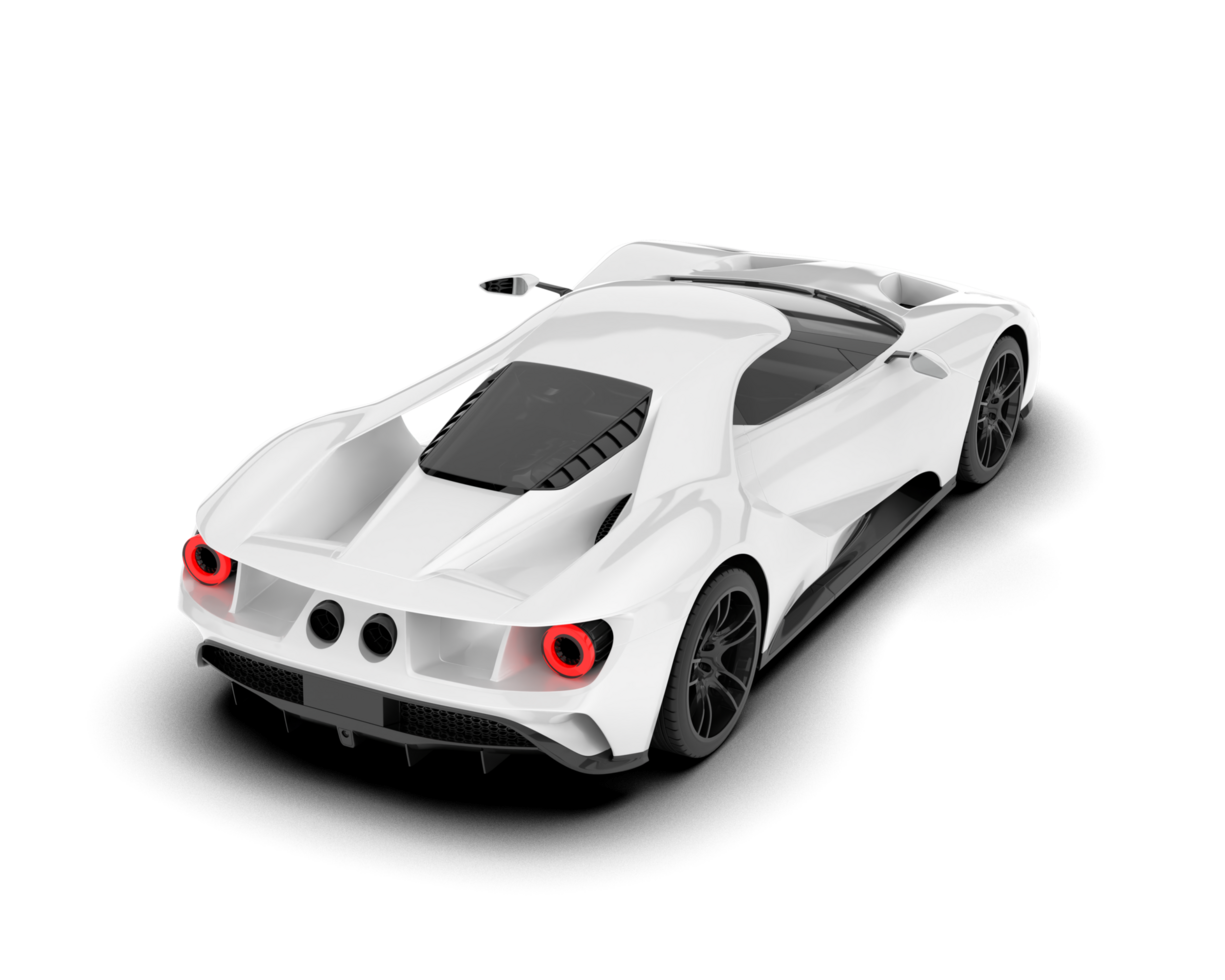 White sport car on transparent background. 3d rendering - illustration png