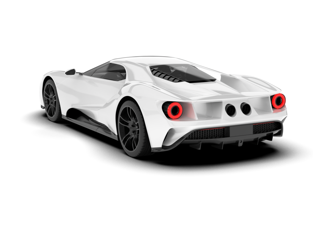 White sport car on transparent background. 3d rendering - illustration png