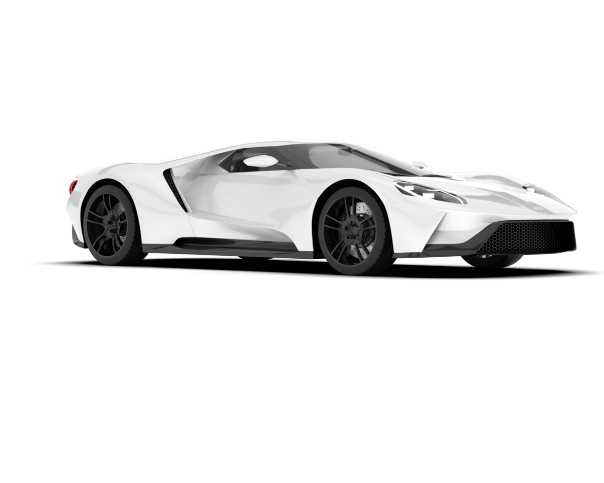 White sport car on transparent background. 3d rendering - illustration png