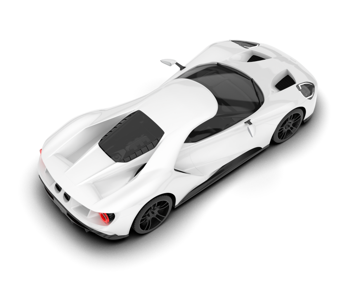 White sport car on transparent background. 3d rendering - illustration png