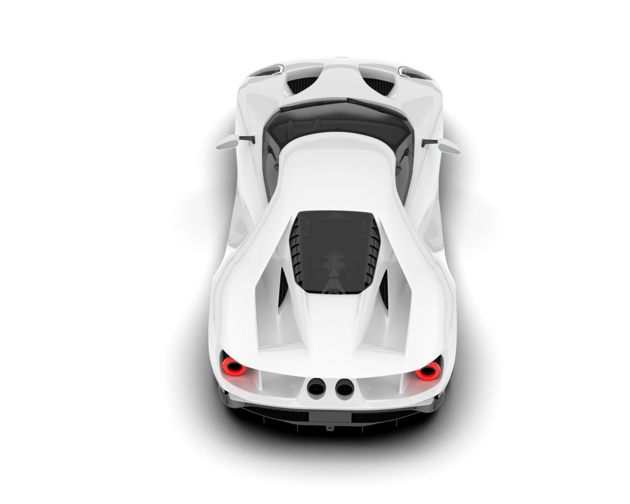 White sport car on transparent background. 3d rendering - illustration png