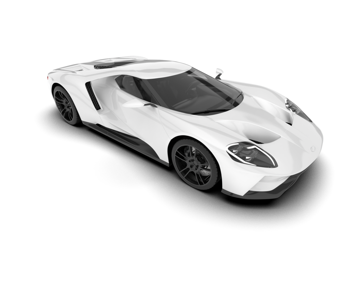 White sport car on transparent background. 3d rendering - illustration png