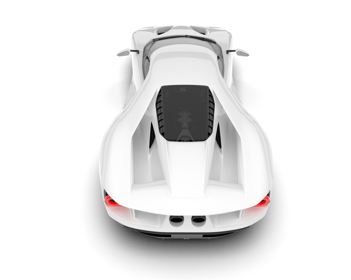 White sport car on transparent background. 3d rendering - illustration png