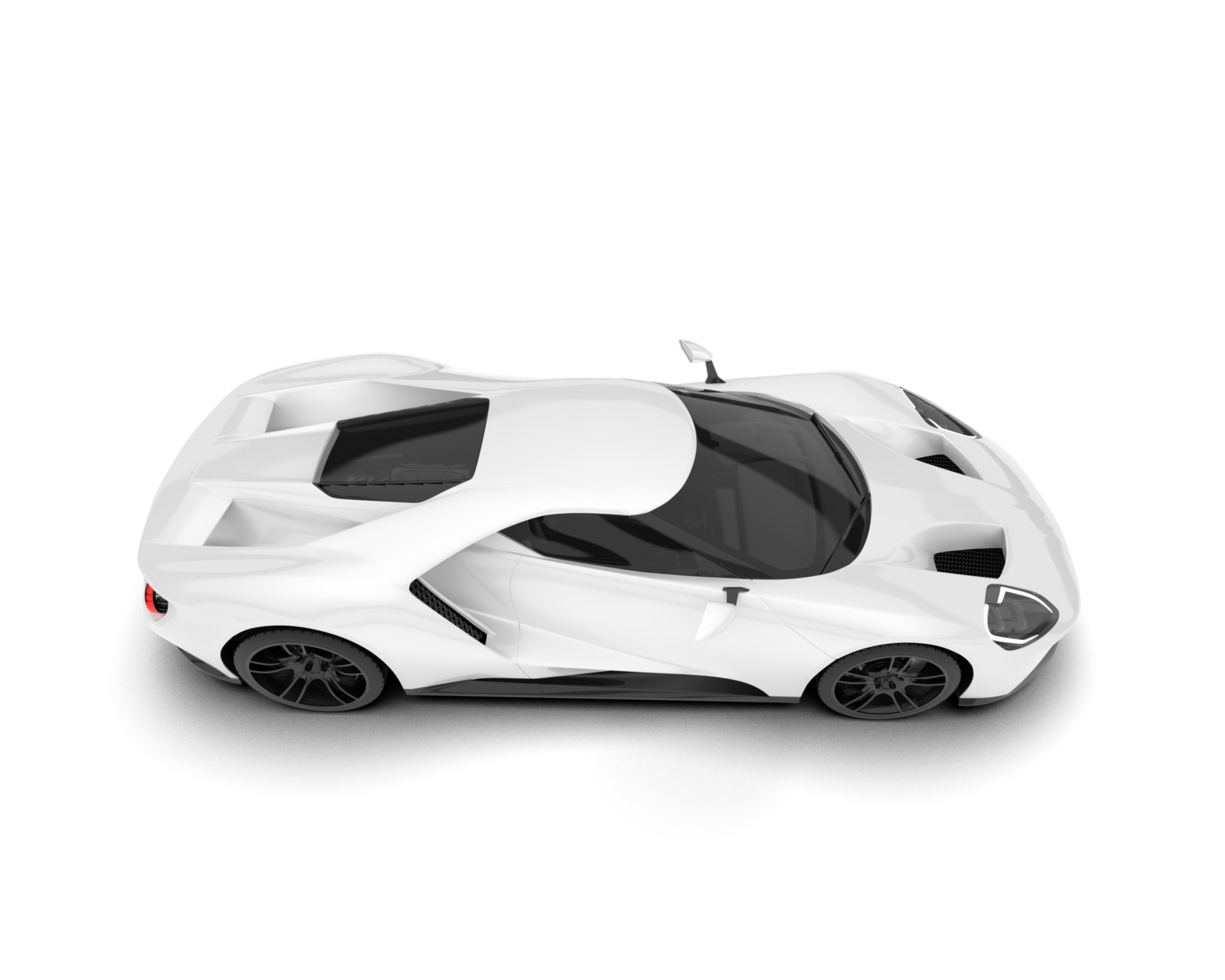 White sport car on transparent background. 3d rendering - illustration png