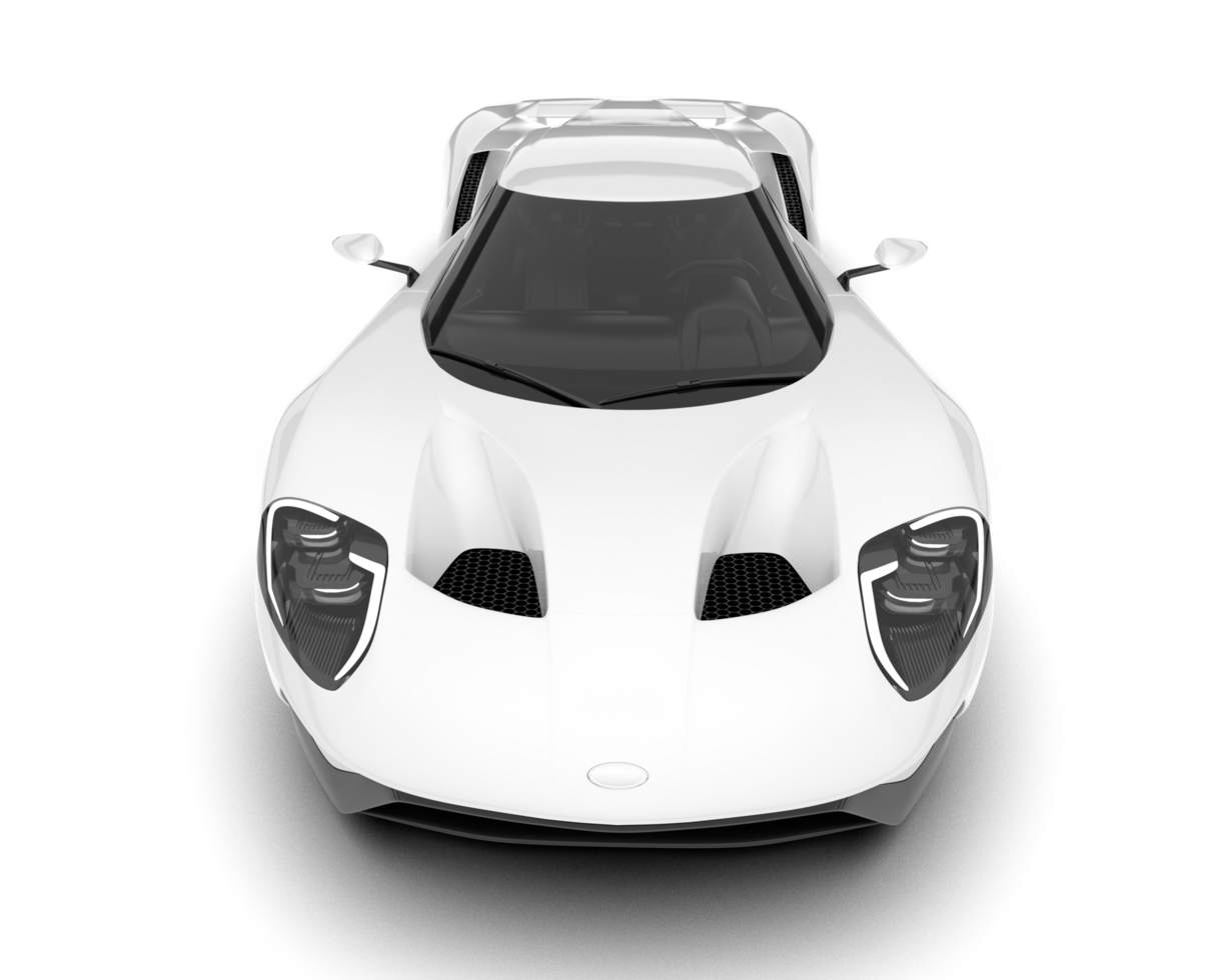 White sport car on transparent background. 3d rendering - illustration png
