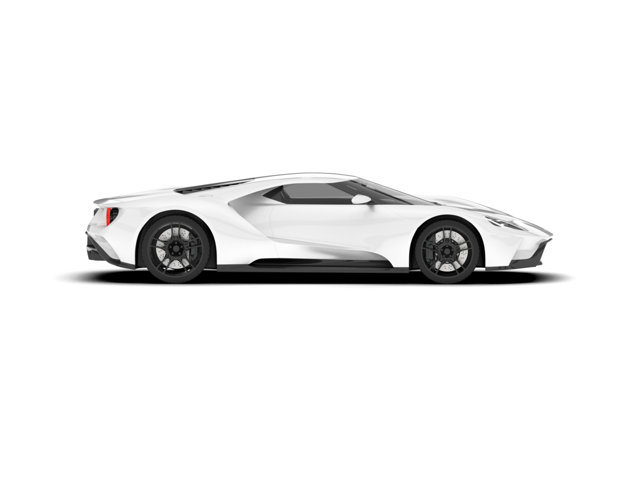 White sport car on transparent background. 3d rendering - illustration png