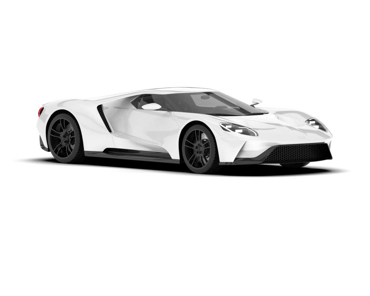 White sport car on transparent background. 3d rendering - illustration png