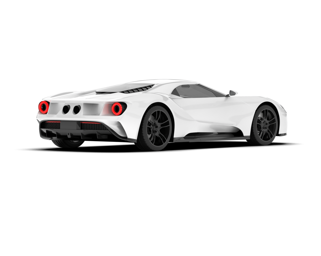White sport car on transparent background. 3d rendering - illustration png