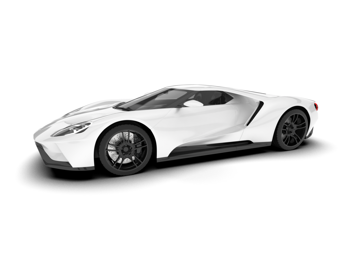White sport car on transparent background. 3d rendering - illustration png