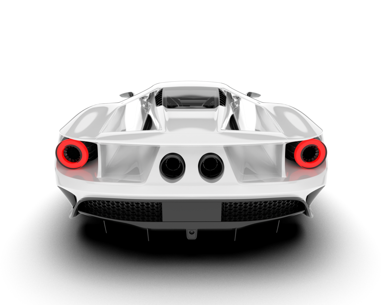 White sport car on transparent background. 3d rendering - illustration png
