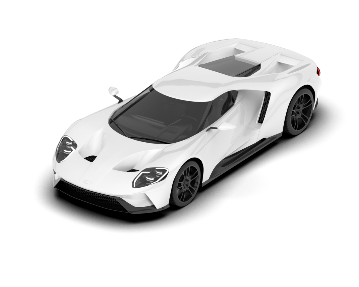 White sport car on transparent background. 3d rendering - illustration png