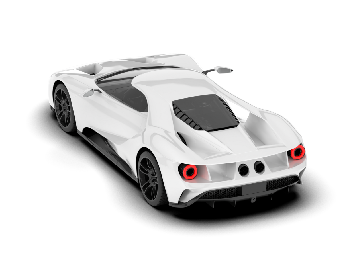 White sport car on transparent background. 3d rendering - illustration png