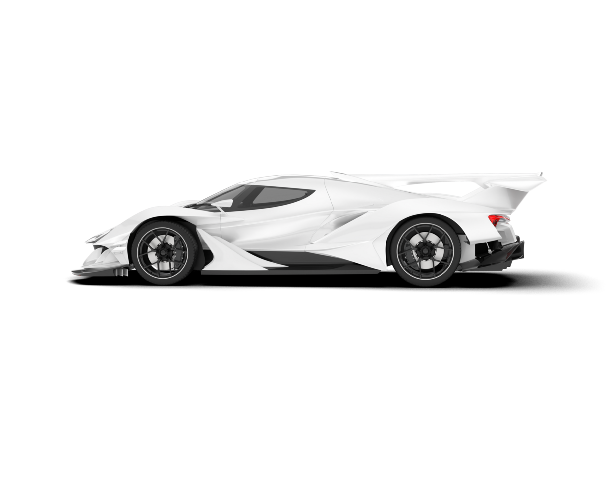 White sport car on transparent background. 3d rendering - illustration png