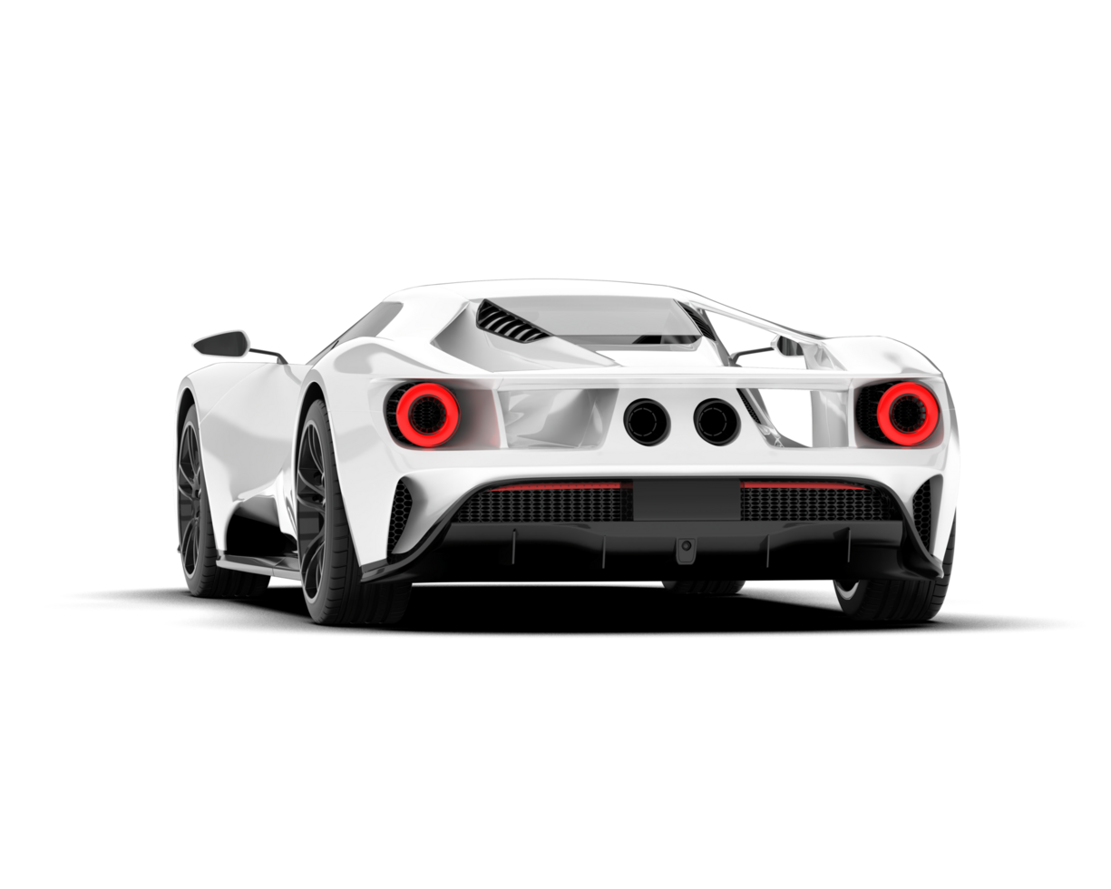White sport car on transparent background. 3d rendering - illustration png
