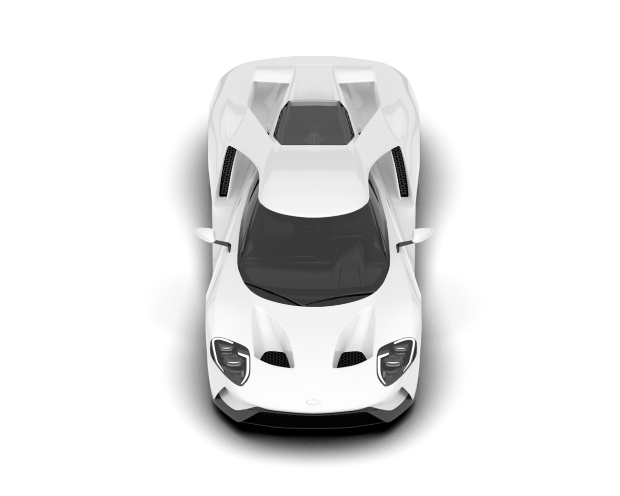 White sport car on transparent background. 3d rendering - illustration png