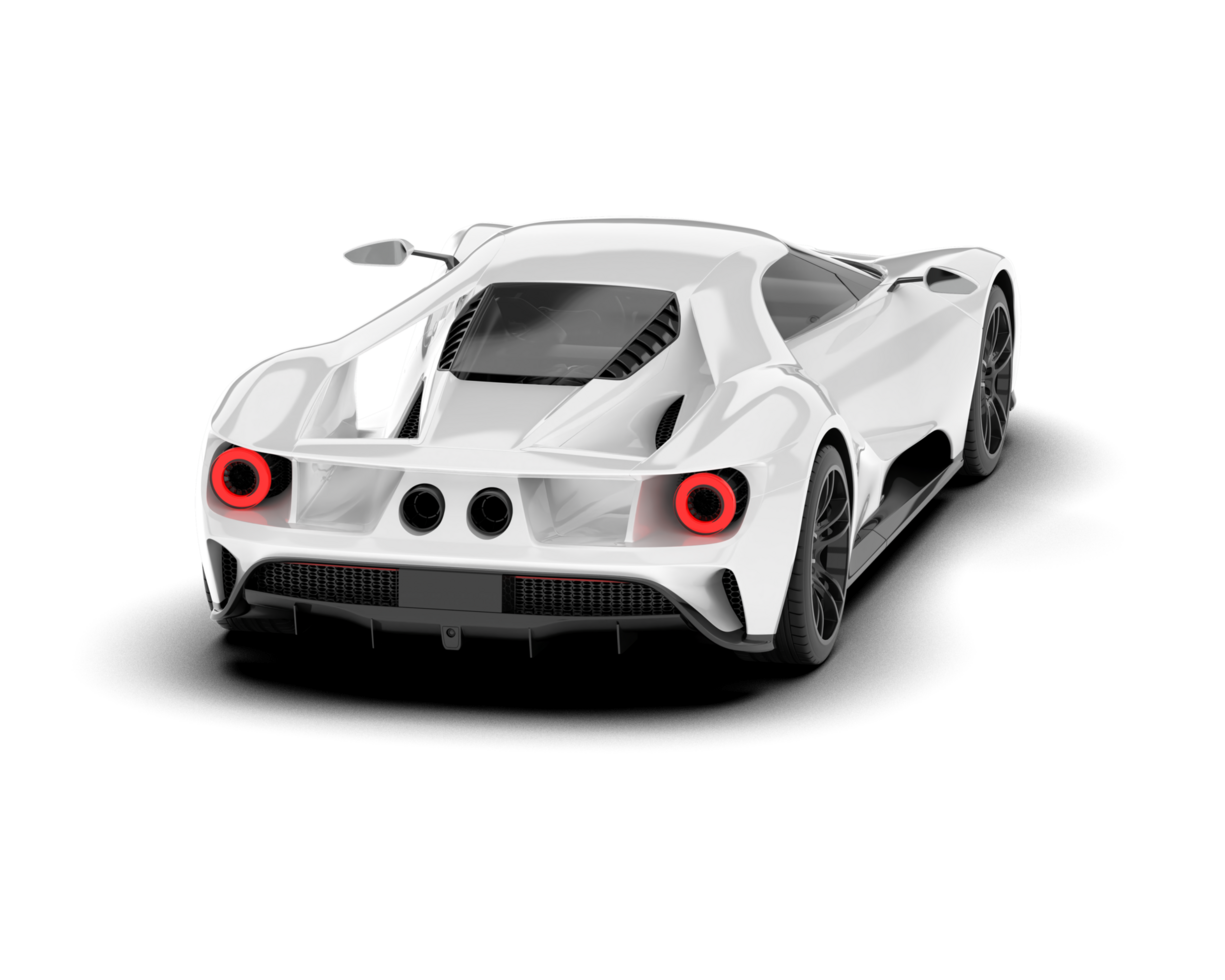 White sport car on transparent background. 3d rendering - illustration png