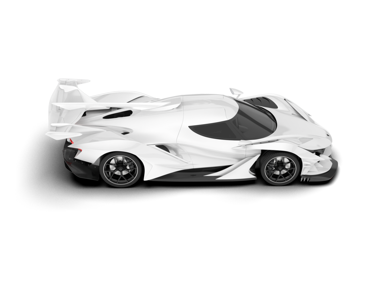 White sport car on transparent background. 3d rendering - illustration png