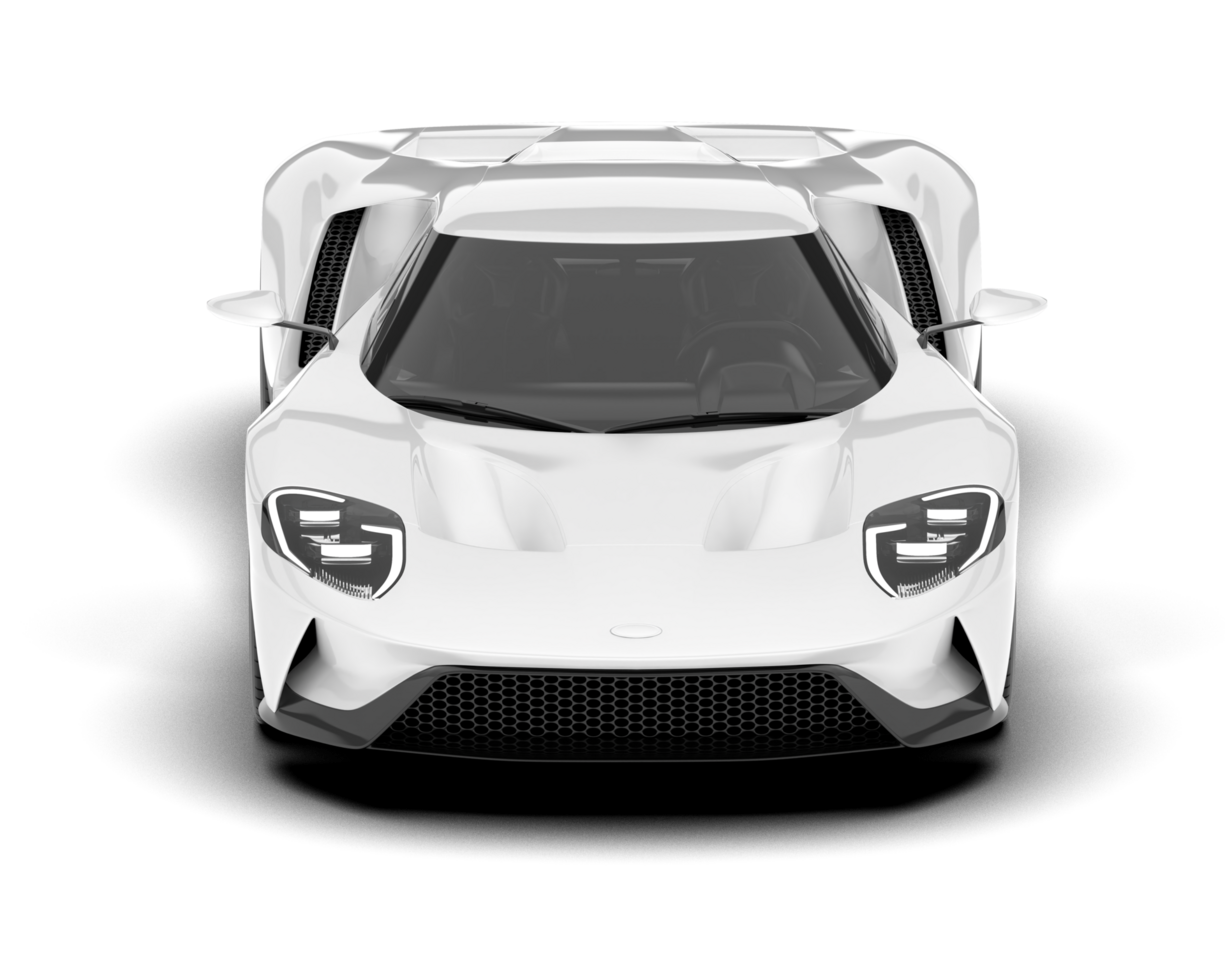 White sport car on transparent background. 3d rendering - illustration png