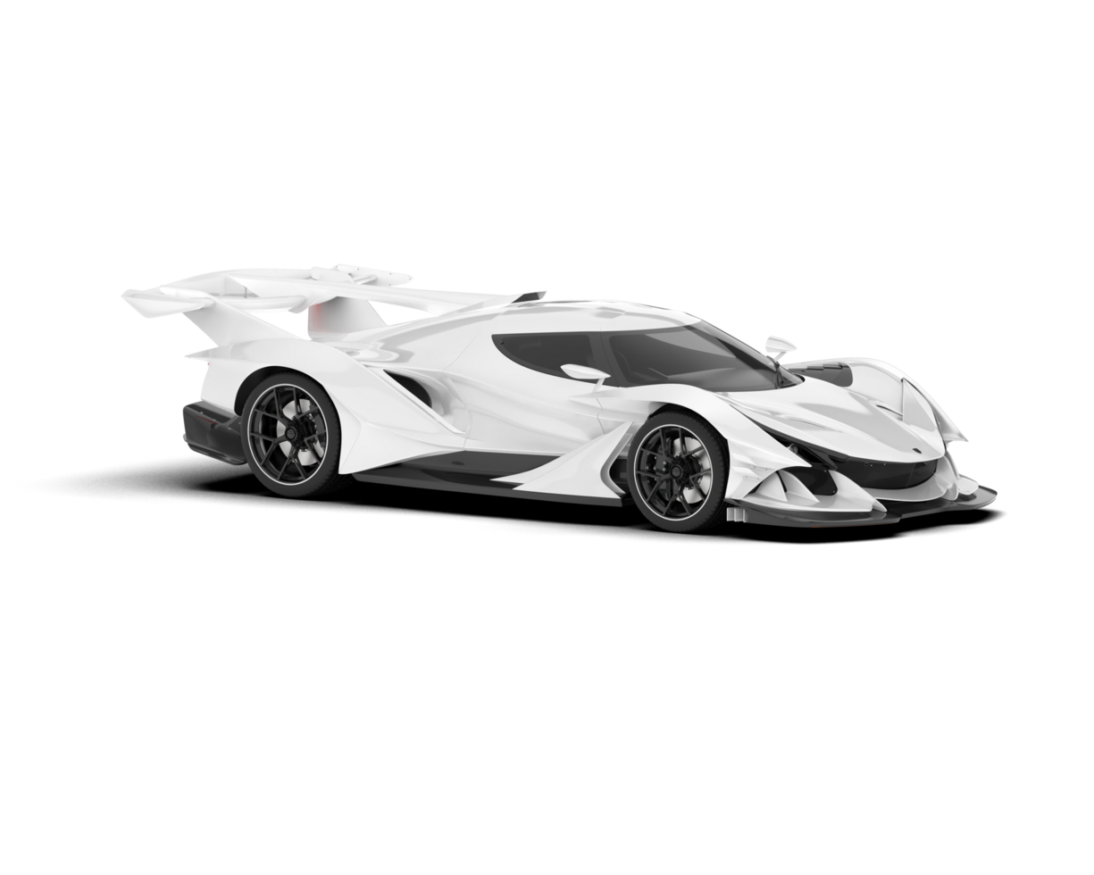 White sport car on transparent background. 3d rendering - illustration png